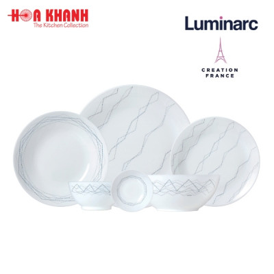 Tô Thủy Tinh Luminarc Marble 18cm đựng thức ăn, kháng vỡ, cường lực - Bộ 3 cái - P3756