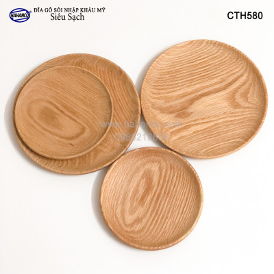 Đĩa gỗ Sồi nhập khẩu Mỹ nguyên khối (đủ Size) CTH580 - hàng Xuất Khẩu Châu Âu - đĩa bánh mì/trái cây/ bít tết/ pizza/ phụ kiện chụp ảnh, bày món ăn trong nhà hàng - Sang trọng trên bàn ăn - HAHANCO
