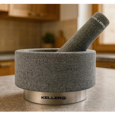 Bộ Cối Chày Đá Granite Nguyên Khối KELLER - Germany hàng chính hãng