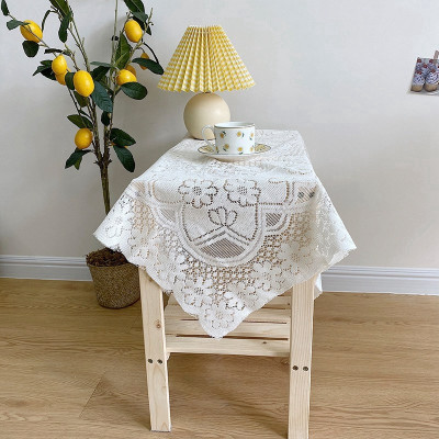 Khăn trải bàn vải ren hoa thêu sang trọng theo phong cách vintage, tấm vải phủ lò vi sóng, tivi, tap đầu giường trang trí nhà cửa KB-6012