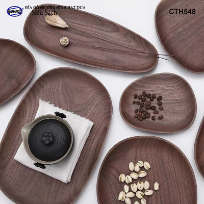 Đĩa Khay Gỗ Óc Chó (Đủ Size & Kiểu Dáng) hàng Xuất Khẩu - đựng đồ ăn/trang trí - đĩa bánh mì/trái cây/ bít tết/ pizza/ phụ kiện chụp ảnh, bày món ăn trong nhà hàng - Sang trọng trên bàn ăn