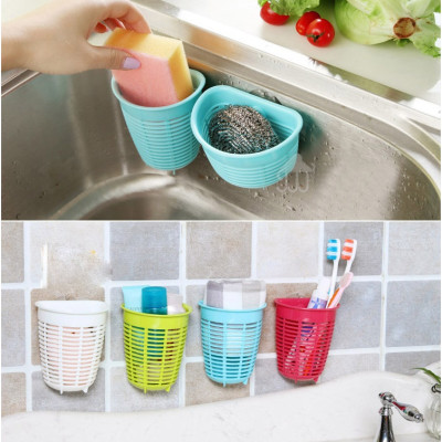 Rổ treo đựng giẻ rửa bát tiện lợi màu trắng (dáng sâu) - Hàng nội địa Nhật