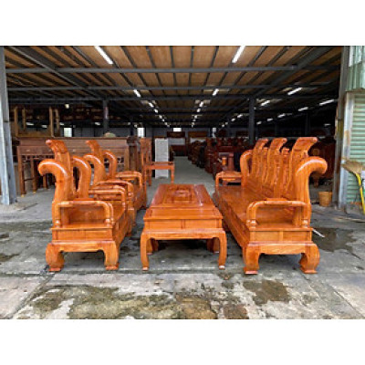 Bộ ghế gỗ Tần Thuỷ Hoàng Tundo gỗ Hương Đá tiện Tay 12 sang trọng