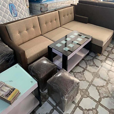 Ghế sofa phòng khách góc chữ L bọc vải