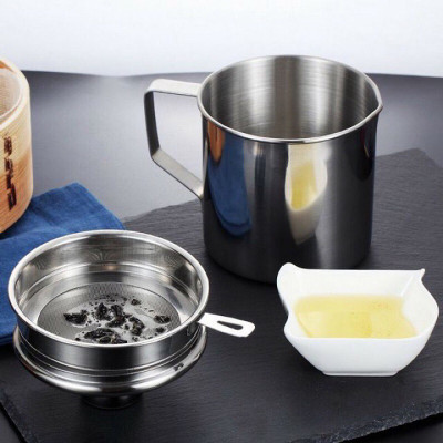 Ca Lọc Dầu Ăn Inox 304 Dày Dặn Dụng Cụ Lọc Nước Inox Dung Tích 1.3L Dụng Cụ Nhà Bếp Ca Lọc Dầu Ăn Kèm Giá Lọc INOX 304 Không Rỉ Sáng Bóng Ca Lọc Dầu Và Tạp Chất Đa Năng Bằng Inox