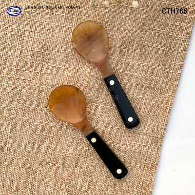 Thìa/Muỗng bằng sừng khảm 2 chấm cao cấp xuất Nhật - Xúc gia vị, cafe, deccor - An toàn cho sức khỏe - CTH785