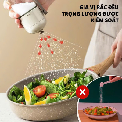Lọ Đựng Gia Vị Thủy Tinh Thông Minh Chống Ẩm, Hủ Đựng Gia Vị Sang Trọng Không Cần Thìa - HÀNG CHÍNH HÃNG MINIIN