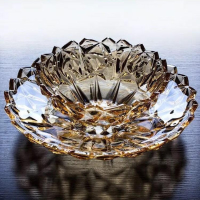 COMBO 3 KHAY THỦY TINH ĐỰNG BÁNH KẸO HOA QUẢ MÀU VÀNG CAO CẤP - ANTH687