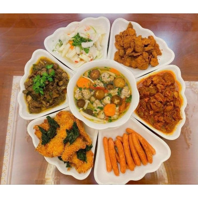 Bộ Bát Đĩa Hoa Mặt Trời 6836 Việt Nhật Loại Lớn - Bộ Bát Đĩa Bày Cỗ 
