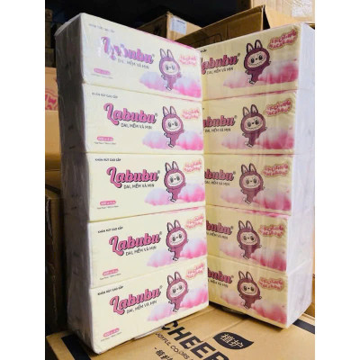 Sản phẩm phụ kiện phòng ăn -Combo 10 bịch giấy ăn Labubu  300 tờ - 4 lớp / 1 gói siêu mềm mại siêu dai tiết kiệm và an toàn