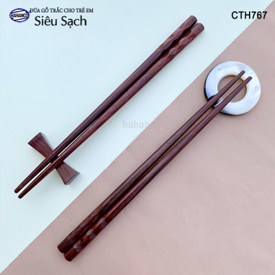 Đũa Trắc vấu tròn dành riêng cho bé (1 đôi) tập gắp làm quen đôi đũa (CTH767) tạo thói quen dùng đúng đồ của mình - an toàn sức khỏe - không chất độc hại