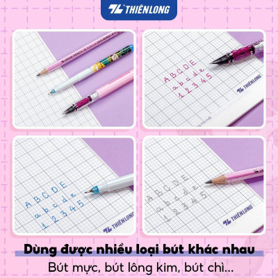 Combo 5/10 Tập học sinh chống lóa 48 trang 4 ô ly vuông 2.5mm 100gsm Thiên Long NB-115/AK - PB Akooland - Mẫu ngẫu nhiên