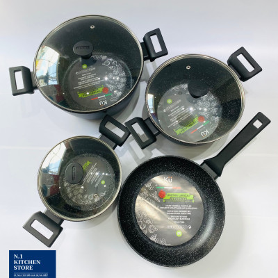 BỘ NỒI FLONAL SET 3 NỒI 1 CHẢO - KUCHEN - Hàng Chính Hãng 