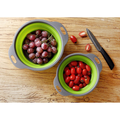 Combo 2 rổ đựng có thể gấp gọn (rổ lớn 29*24*9,3cm, rổ nhỏ 24,5*20*8,5cm) - màu giao ngẫu nhiên