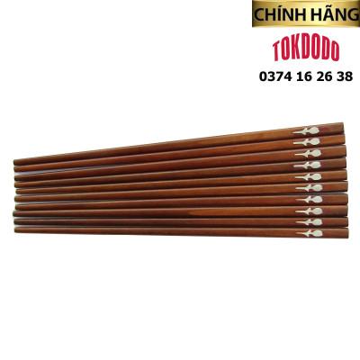 Bộ 10 Đôi Đũa Gỗ Cẩm Khảm Hoa Cao Cấp TOKDODO