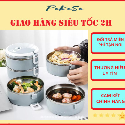 Hộp Cơm ( Cà Mèn ) Giữ Nhiệt Nhiều Tầng Có Thể Tách Rời Thành 1/2/3 Tầng Tùy Theo Nhu Cầu Mỗi Lần Sử Dụng - Hàng Chính Hãng 