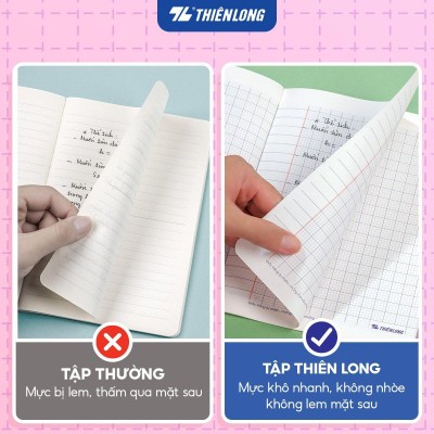 Combo 5/10 Tập học sinh chống lem 48 trang 4 ô ly vuông 2.5mm 120gsm Thiên Long NB-119/AK - PB Akooland - Mẫu ngẫu nhiên