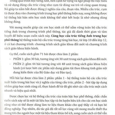 Cùng Học Cấu Trúc Tiếng Anh Trung Học Phổ Thông