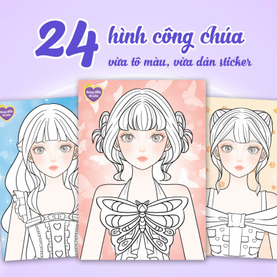 Combo Sách trang điểm công chúa Hàn Quốc Myra, Yuna, Jenny, Hana, Sunny (5 cuốn) (Tô màu và bóc dán hơn 500+ stickers cho bé)