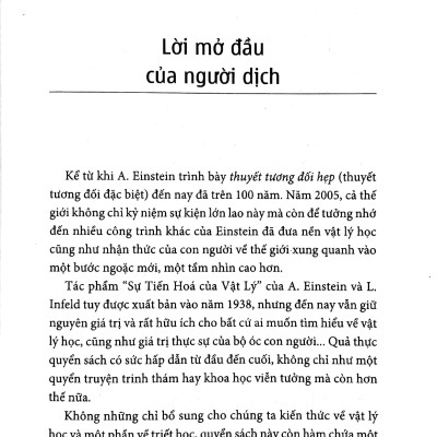 Sự Tiến Hóa Của Vật Lý - Từ Những Khái Niệm Ban Đầu Đến Thuyết Tương Đối Và Lượng Tử (Tái Bản 2022)