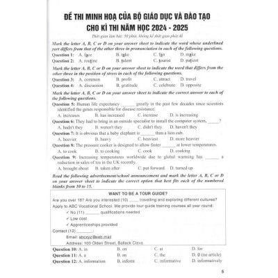 Sách - 36 Bộ Đề Tiếng Anh Theo Cấu Trúc Đề Minh Họa Kì Thi 2025 - Luyện Thi THPT Quốc Gia - Dùng Chung Cho Các Bộ SGK Hiện Hành - Hồng Ân
