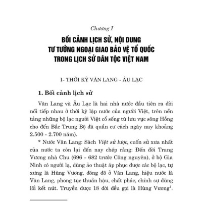 Tư tưởng ngoại giao bảo vệ Tổ quốc trong lịch sử dân tộc Việt Nam (Từ thuở lập nước đến năm 1930)