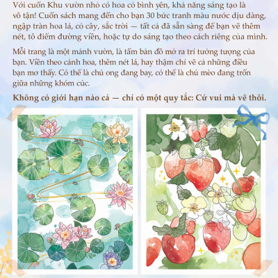 Sách tô nét Khu vườn nhỏ có hoa cỏ bình yên