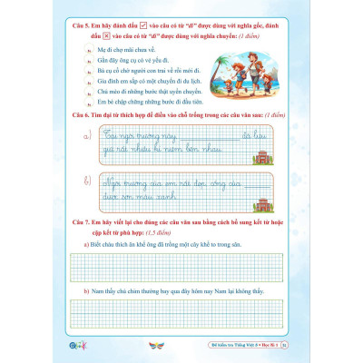 Đề Kiểm Tra Tiếng Việt 5 - Tập 1 - Cánh Diều - Bản Quyền