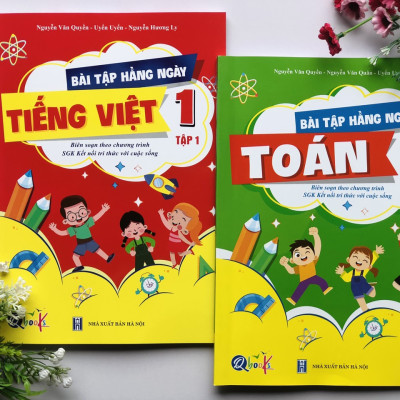Sách - Combo Bài Tập Hằng Ngày - Toán và Tiếng Việt Lớp 1 - Kết Nối Tri Thức Với Cuộc Sống - Tập 1, 2 (2 cuốn) , 