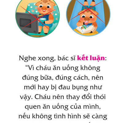 Sách Truyện Tranh Song Ngữ Việt Anh Cho Bé - Ăn Đúng Cách Uống Đúng Mực