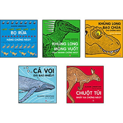 Combo Trọn Bộ 5 Cuốn How : Bọ Rùa Nặng Chừng Nào? + Cá Voi Dài Bao Nhiêu? + Chuột Túi Nhảy Xa Chừng Nào? + Khủng Long Bạo Chúa Cao Chừng Nào? + Khủng Long Móng Vuốt Chạy Nhanh Chừng Nào?
