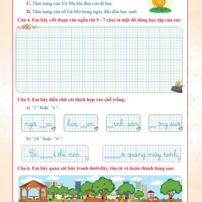 Đề Kiểm Tra Tiếng Việt Lớp 1 - Cả Năm - Chân Trời Sáng Tạo - Bản Quyền