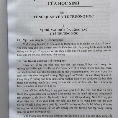 Sách Y Tế Trường Học – Công Tác Vệ Sinh Trường Học, Dinh Dưỡng, An Toàn Thực Phẩm và Một Số Bệnh, Tật Thường Gặp Ở Học Sinh (V2575T)