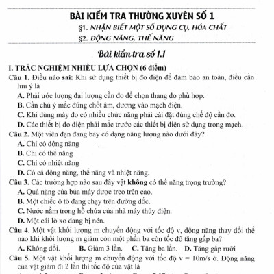 Đề Kiểm Tra, Đánh Giá Vật Lí 9 - Khoa Học Tự Nhiên (Bám Sát SGK Kết Nối Tri Thức Với Cuộc Sống) - HA