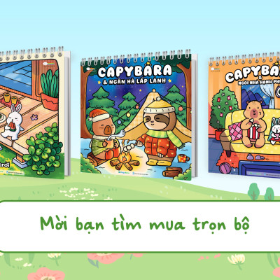 Combo 3 cuốn Sách tô màu Capybara khổ vuông