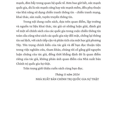 Chiến tranh thông tin các quốc gia trong cuộc đua chinh phục tâm trí con người - bản in 2025