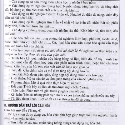 Hướng dẫn trả lời câu hỏi khoa học tự nhiên 9 (Kết nối tri thức với cuộc sống)