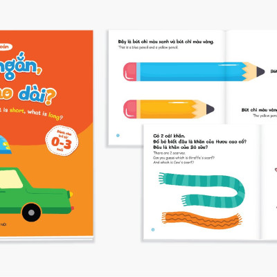 Bộ Ehon toán học đầu đời cho bé từ 0-3 tuổi: Cùng con học toán (song ngữ Việt Anh) 