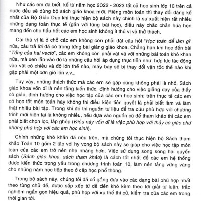 Sách Tham Khảo Toán 10 (Dùng Chung Cho Các Bộ SGK Hiện Hành) - HA