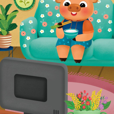 Sách Truyện Tranh Song Ngữ Việt Anh Cho Bé - Ăn Đúng Cách Uống Đúng Mực