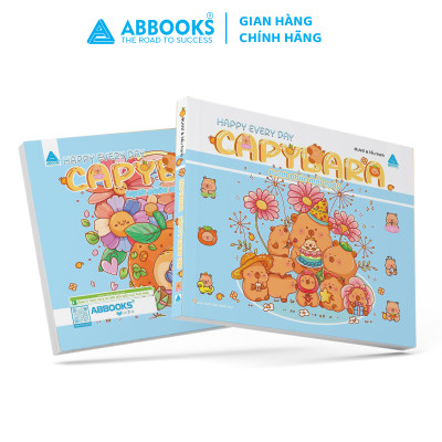 Sách Capybara Happy Everyday - Hạnh Phúc Mỗi Ngày ABBOOKS coloring  book