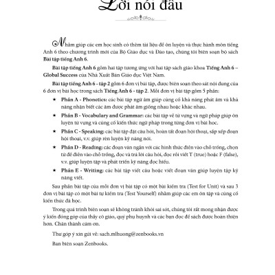 Bài Tập Tiếng Anh Lớp 6 Tập 2 (Có Đáp Án) - Dùng Kèm SGK Global Success