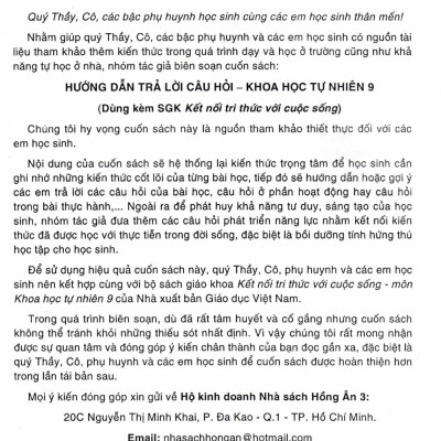 Hướng Dẫn Trả Lời Câu Hỏi Khoa Học Tự Nhiên 9 (Dùng Kèm SGK Kết Nối Tri Thức Với Cuộc Sống) - HA