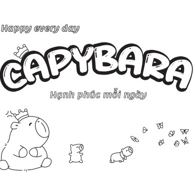 Sách Capybara Happy Everyday - Hạnh Phúc Mỗi Ngày ABBOOKS coloring  book