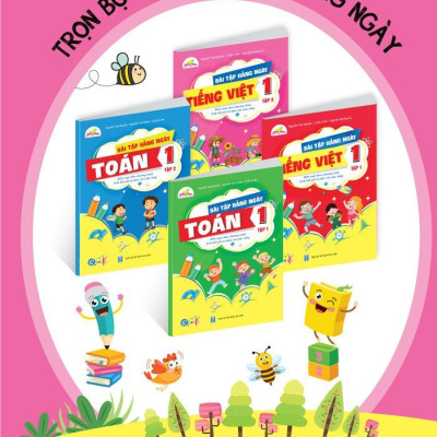 Sách - Combo Bài Tập Hằng Ngày - Toán và Tiếng Việt Lớp 1 - Kết Nối Tri Thức Với Cuộc Sống - Tập 1, 2 (2 cuốn) , 