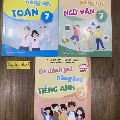 Sách - Combo Đề Đánh Giá Năng Lực Toán + Tiếng Việt + Tiếng Anh 7 (KP)