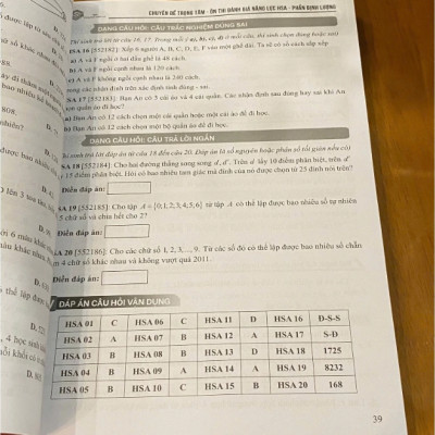 Sách Luyện Đề & Tổng Ôn Thi Toán Học - Đánh Giá Năng Lực & THPT Quốc Gia | HSA BOOKs