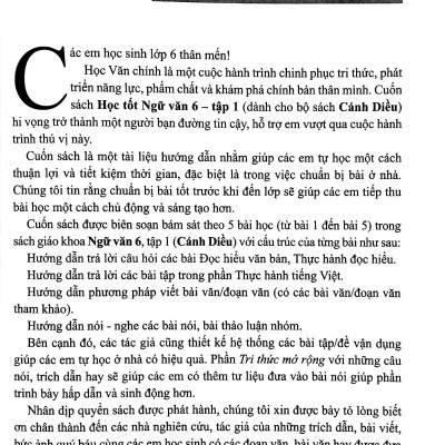 Học Tốt Ngữ Văn 6 - Tập 1 (Bộ Sách: Cánh Diều)