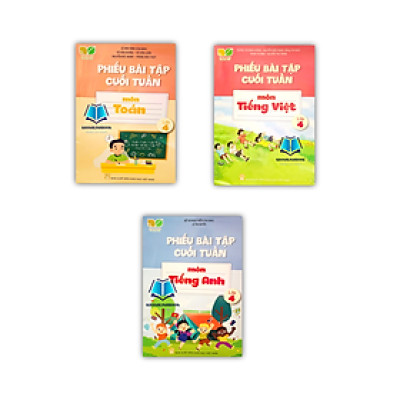 Sách - Combo Phiếu Bài Tập Cuối Tuần Toán - Tiếng Việt - Tiếng Anh Lớp 4 (3 Quyển)