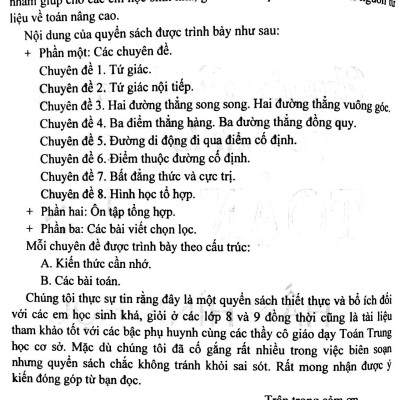 Chuyên đề Bồi dưỡng học sinh khá giỏi Toán THCS phần Hình học